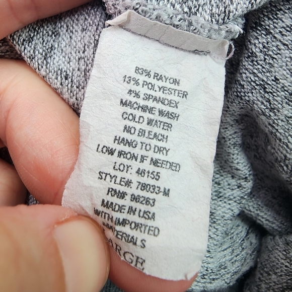 Prospect Blvd Marled Grey Knit Waterfall Cardigan Sweater Women's Large L EUC - Picture 5 of 5